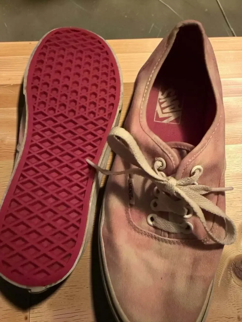 Vans Authentic Size 8.0 Pink Tie Dye Canvas Low Top Sneakers